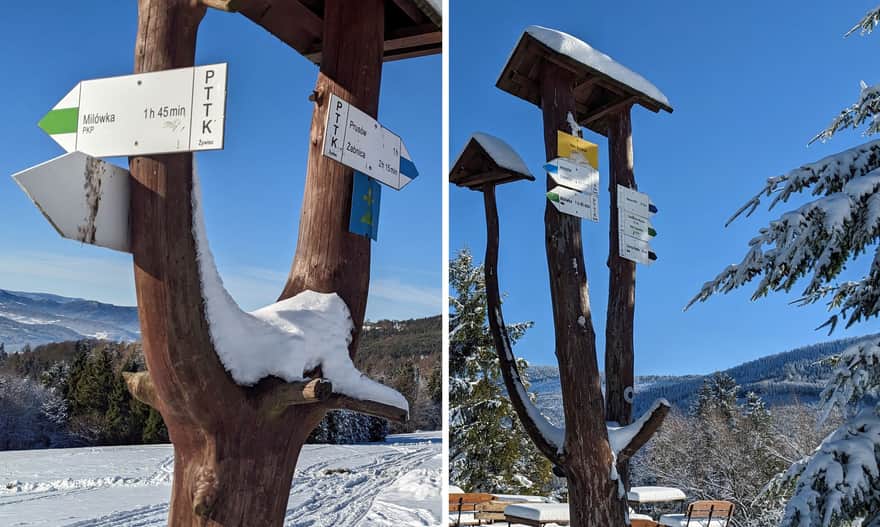 Hala Boracza - węzeł szlaków