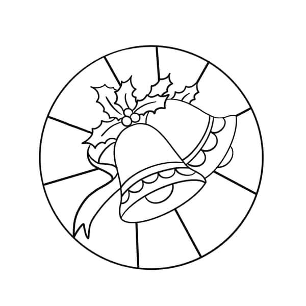 Dzwoneczki - witraż - kolorowanka dla dzieci