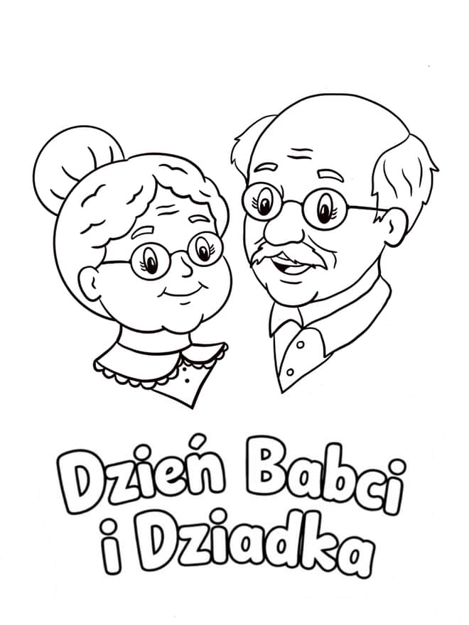 Dzień Babci i Dziadka - kolorowanka, szablon kartki do kolorowania