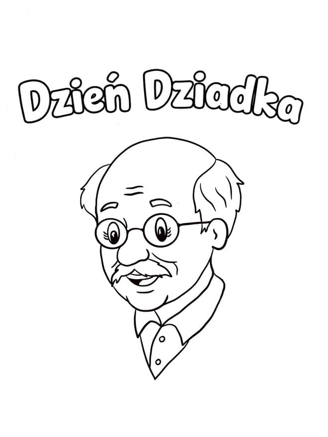 Dzień Dziadka - kolorowanka szablon kartki do kolorowania