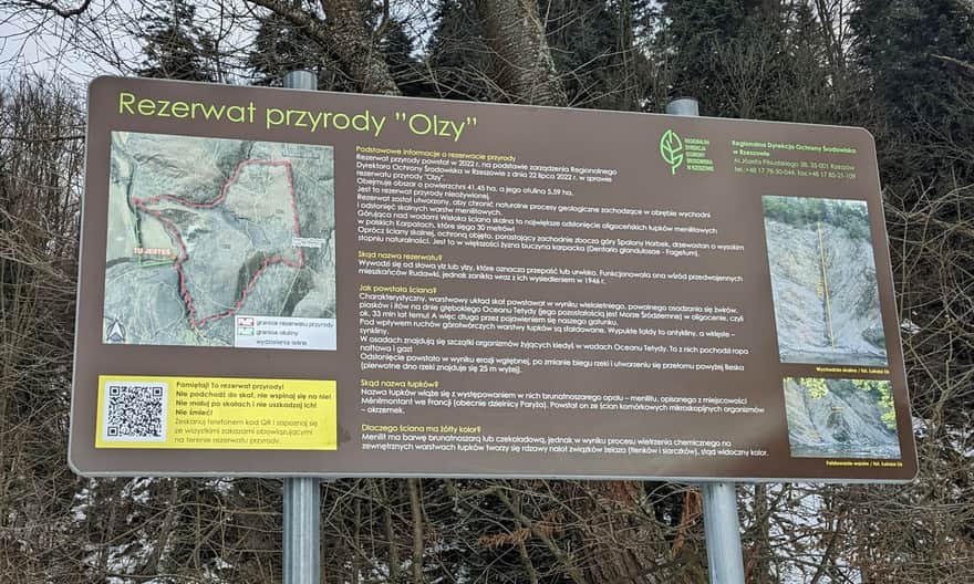 Rezerwat Olzy - tablica informacyjna