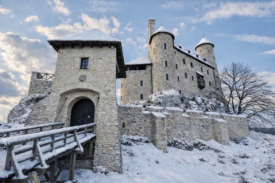 Zamek w Bobolicach zimą
