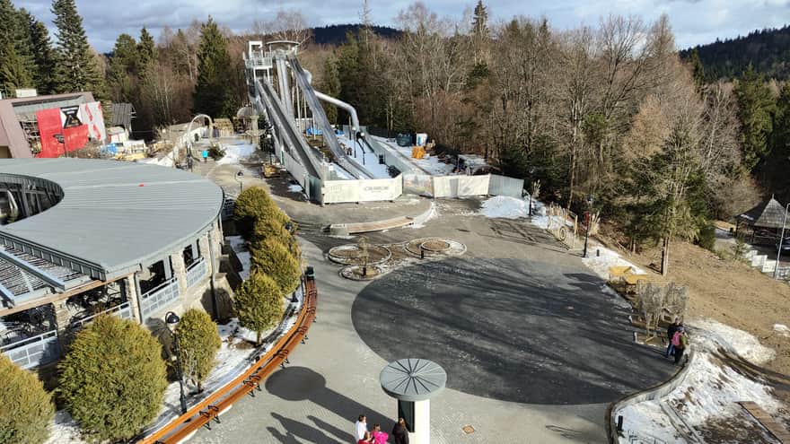 Góra Parkowa w Krynicy-Zdroju - widok z wieży na Rajskie Ślizgawki, fot. A. Lewińska