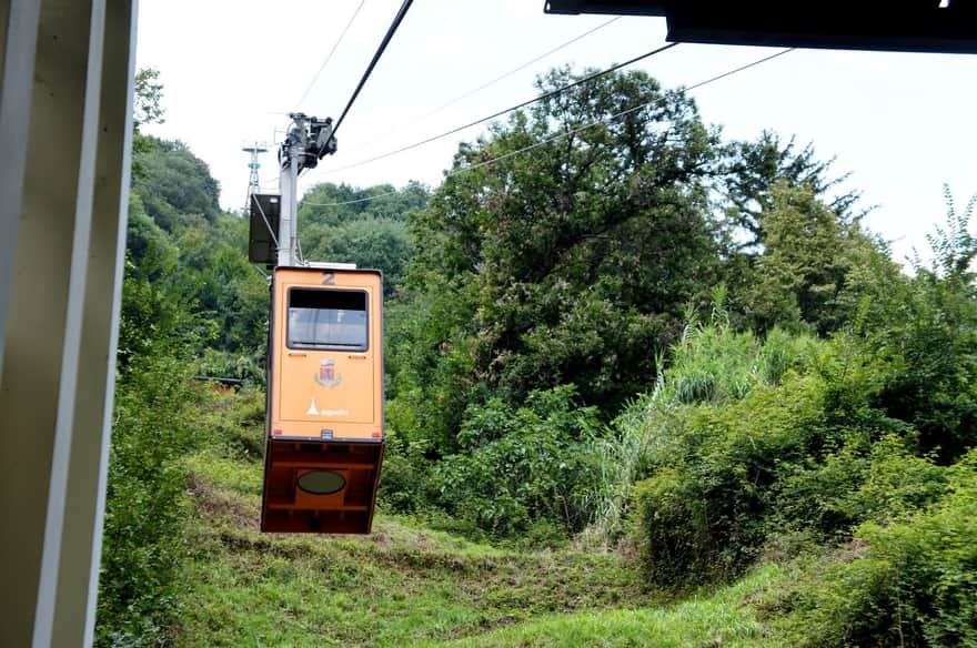 Cable car in Argegno above Lake Como