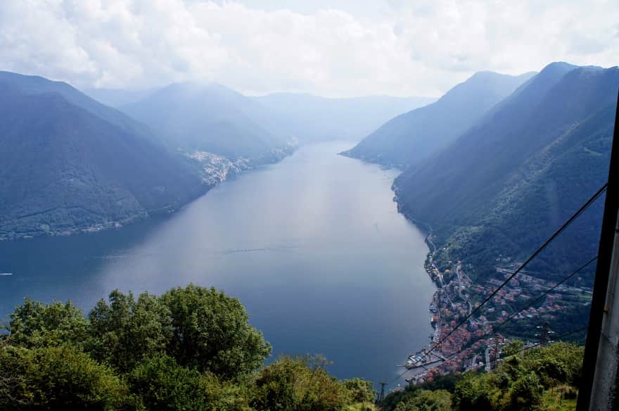 View from the cable car on Lake Como