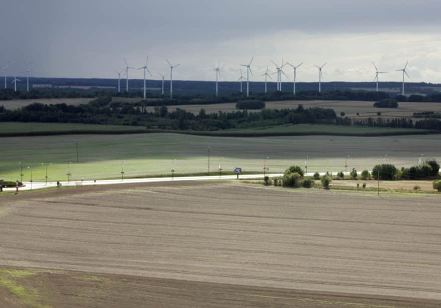 Widok na wiatraki