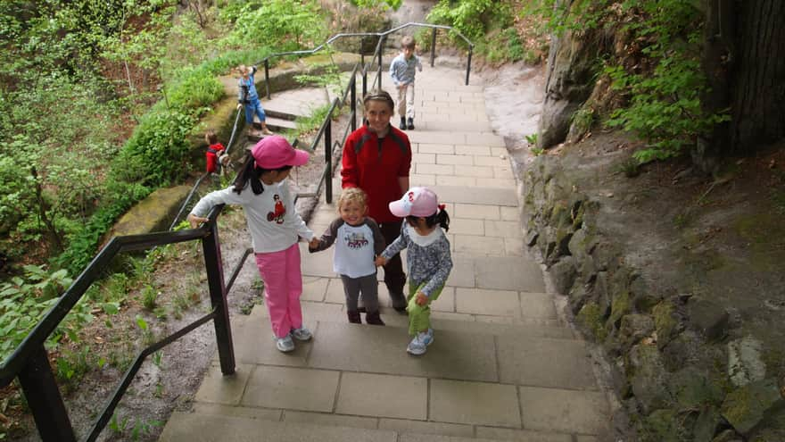 Wejście na Bastei od strony miejscowości Kurort Rathen