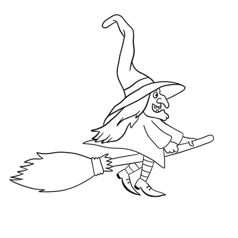 Czarownica, Góry Świętokrzyskie - kolorowanka dla dzieci on-line i do wydruku